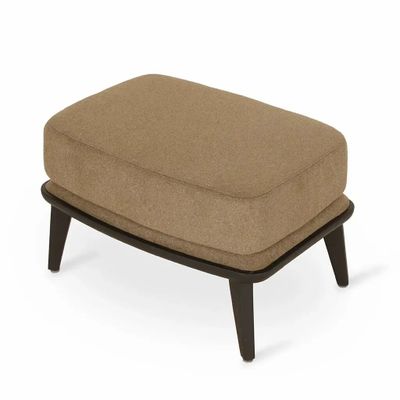 Ottomans - Lega - Solidwood Footstool with Green Fabric - ALANKARAM