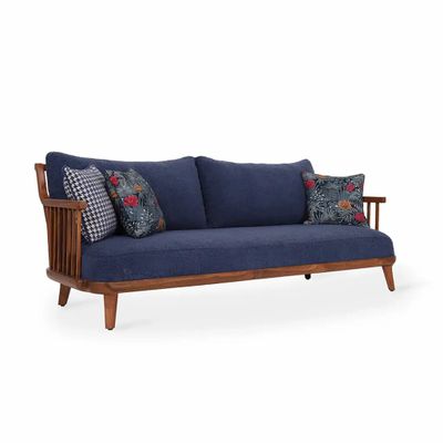 Sofas - Lega Two Seater Teakwood Sofa - ALANKARAM