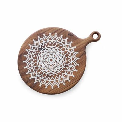 Objets de décoration - Loparik - Couteau à découper / fromage rond en teck - ALANKARAM