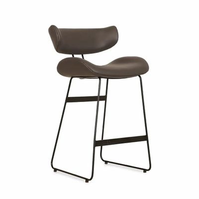 Chaises - Lydan - Chaise haute / de bar en métal avec similicuir - ALANKARAM