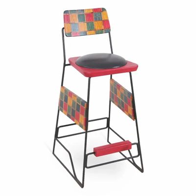 Chaises - Nalaza - Chaise haute / de bar teintée rouge - ALANKARAM