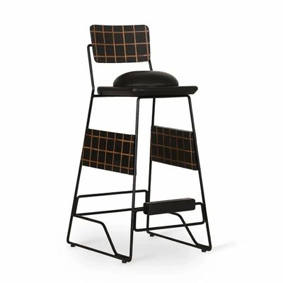 Chairs - Nalaza - High / Bar chair Black Color - ALANKARAM