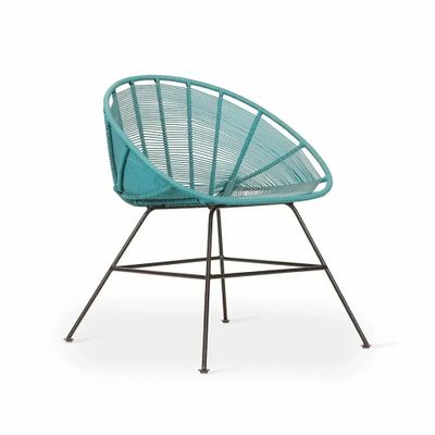 Chairs - Orgu - Metal Chair with Blue Threads - ALANKARAM