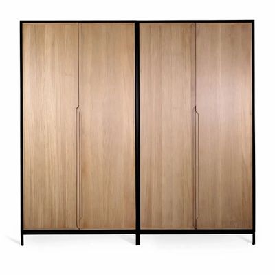 Wardrobe - Orman Solidwood Wardrobe with Metal Legs - ALANKARAM