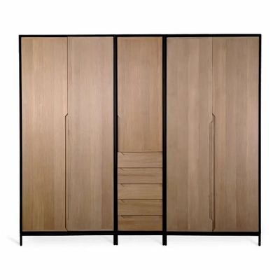 Wardrobe - Orman Solidwood Wardrobe with Metal Legs - ALANKARAM