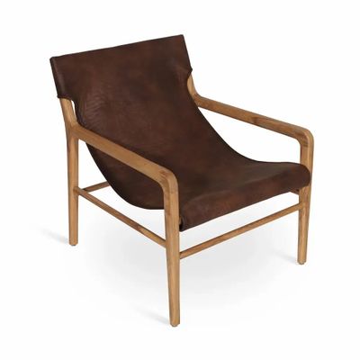 Chaises - Ostry - Fauteuil Lounge en similicuir marron - ALANKARAM