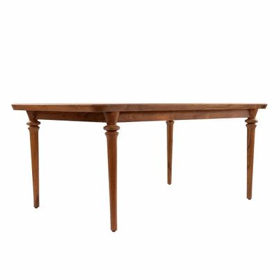 Dining Tables - Piki Teakwood Dining Table with Hexagonal Artwork - ALANKARAM