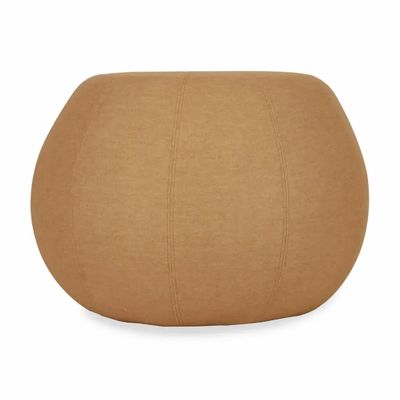 Poufs - Pouf - Ottoman rond en tissu moutarde - ALANKARAM