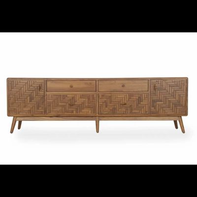 TV stands - Pustak Daraj Teakwood TV Unit - ALANKARAM
