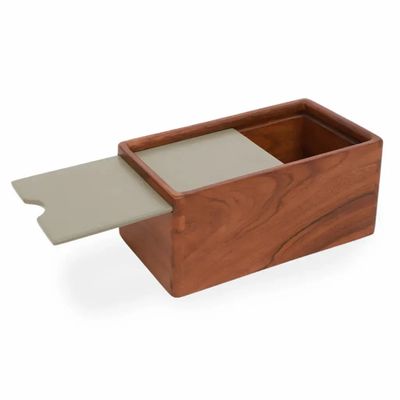 Boîtes de rangement - Quti - Coffret multifonction en teck - ALANKARAM