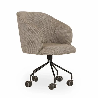 Chaises - Rorling - Fauteuil Lounge en Tissu Gris avec Base en Métal - ALANKARAM