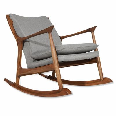 Chaises - Ruru - Fauteuil lounge en tissu gris foncé - ALANKARAM