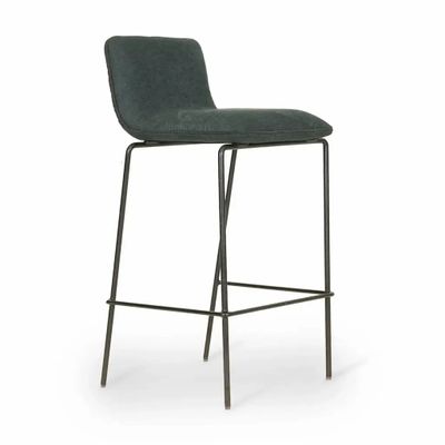 Chaises - Sering - Chaise haute en métal et tissu vert - ALANKARAM