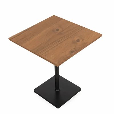 Autres tables - Tafel - Table en métal avec plateau en teck - ALANKARAM