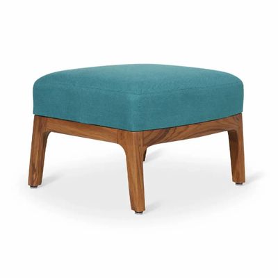 Footrests - Toso - Footstool with Green Fabric - ALANKARAM
