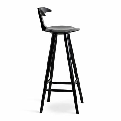 Chaises - Udita - Chaise haute en bois massif teinté noir - ALANKARAM