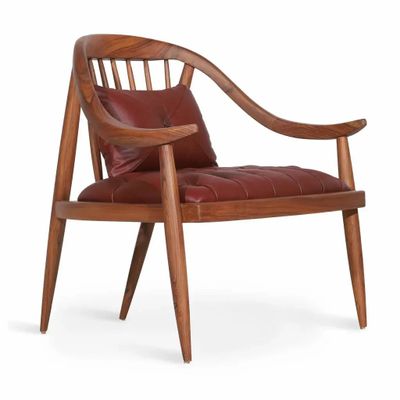 Chairs - Vakra - Teakwood Lounge Chair - ALANKARAM