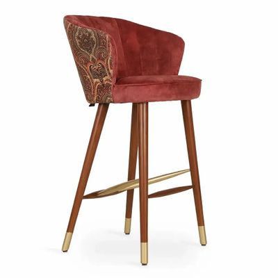 Chairs - Whawhe - High/Bar Chair with Maroon Color - ALANKARAM