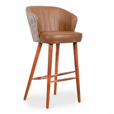 Chaises - Whawhe - Chaise haute/de bar avec finition teintée noyer - ALANKARAM
