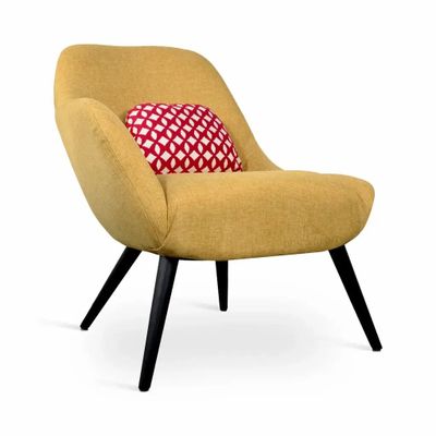 Chaises - Yarmi - Fauteuil Lounge en Tissu Jaune - ALANKARAM