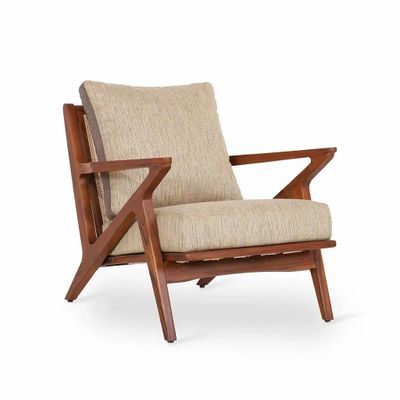 Chaises - Chaise Z - Chaise longue en tissu beige - ALANKARAM