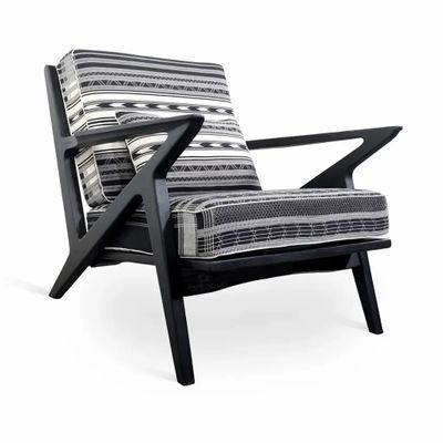 Chairs - Z-Chair - Lounge Chair with Multicolor Fabric - ALANKARAM