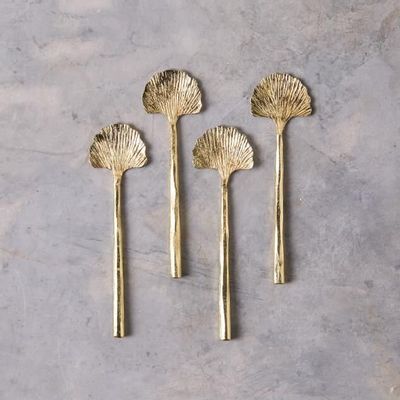 Cutlery set - Gingko Mini Spoons, Gold, Set of 4 - BE HOME