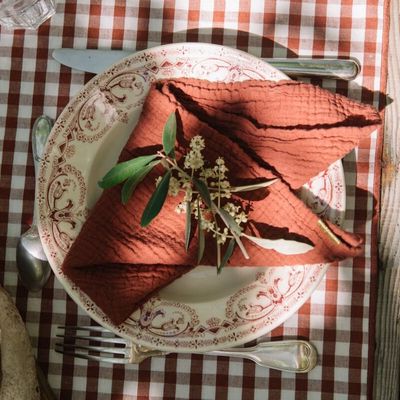 Linge de table textile - Serviettes de table en double gaze de coton (Lot de 2) - LES PENSIONNAIRES