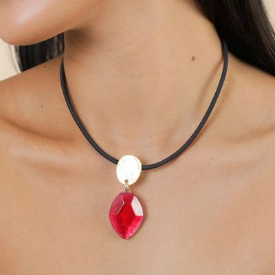 Bijoux - Collier petit pendentif rubis - Izmir - NATURE BIJOUX