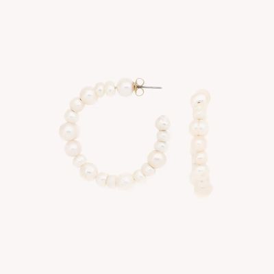 Bijoux - Boucles d'oreilles créoles perles - Moonlight - NATURE BIJOUX