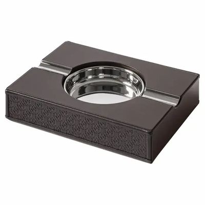 Objets design - Cendrier Maison Monogram de Giobagnara en cuir et palladium poli - ELIE SAAB MAISON