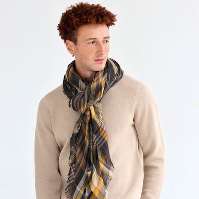 Scarves - LUDO yellow wool scarf - MONSIEUR CHARLI
