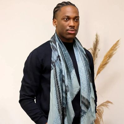 Foulards et écharpes - Foulard en cachemire et modal PLACIDE minéral - MONSIEUR CHARLI