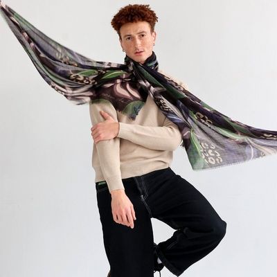 Scarves - PRODIGE black wool and modal scarf - MONSIEUR CHARLI