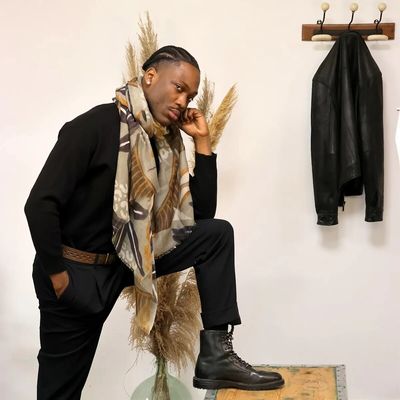 Scarves - PRODIGE amber wool and modal scarf - MONSIEUR CHARLI
