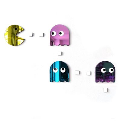 Other wall decoration - Game Mirror Set – Shiny ghosts and colourful wall deco (4 pcs) - LA MISÉTO