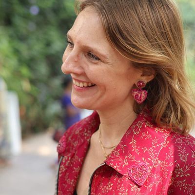 Jewelry - Embroidered heart earrings - I WAS A SARI