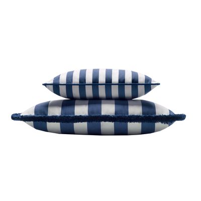 Accessoires de déco extérieure - Couple Striped Outdoor Indoor Cushions Blue and White - LO DECOR