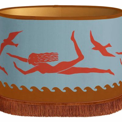 Blinds - Palais x Hôtel Magique Lampshade Thalassa Smokey Blue & Coral - PALAIS SUSTAINABLE LUXURY