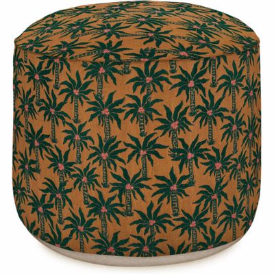 Outdoor decorative accessories - Outdoor Pouf Laura Moss & Caramel - PALAIS SUSTAINABLE LUXURY