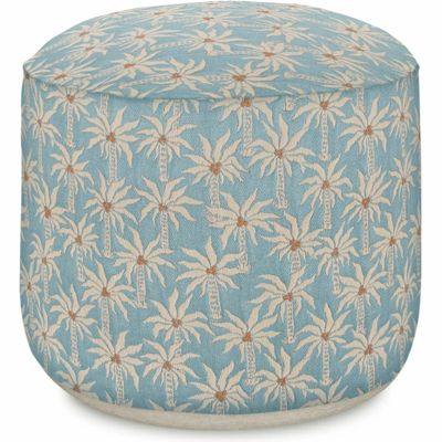 Outdoor decorative accessories - Outdoor Pouf Laura Ice & Ecru - PALAIS SUSTAINABLE LUXURY