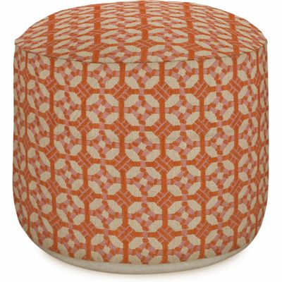 Outdoor decorative accessories - Outdoor pouf Coco Burnt Orange & Rose - PALAIS SUSTAINABLE LUXURY