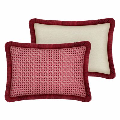 Garden textiles - Cushion Janis Bordeaux & Pink - PALAIS SUSTAINABLE LUXURY