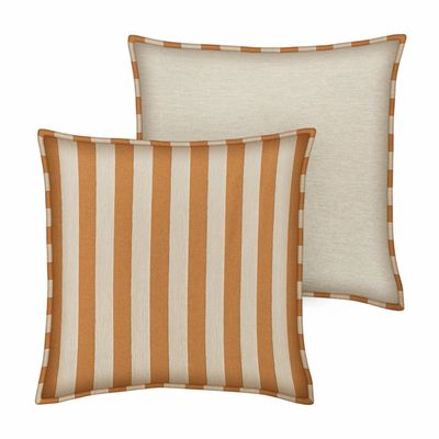 Tissus pour extérieurs - Coussin Jackie Caramel & Écru - PALAIS SUSTAINABLE LUXURY