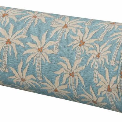 Tissus pour extérieurs - Coussin traversin Laura Ice & Écru - PALAIS SUSTAINABLE LUXURY