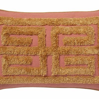 Fabric cushions - Cushion Cleo Blush & Raffia - PALAIS SUSTAINABLE LUXURY