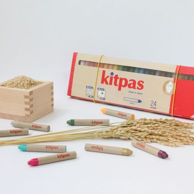 Children's arts and crafts - kitpas Rice Bran Wax Art Crayons medium 24 colors - KITPAS