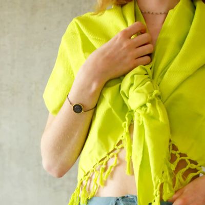Serviettes de bain - FOUTA EN COTON BIOLOGIQUE - couleur BASILIC - KARAWAN AUTHENTIC
