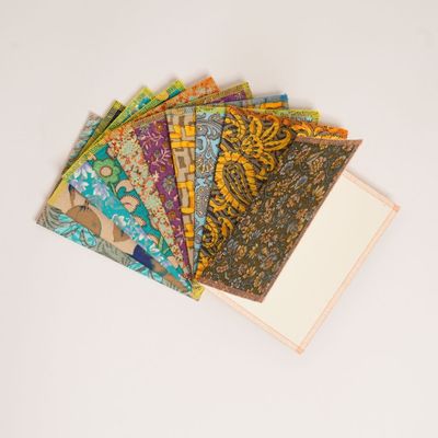 Stationery - Recycled paper postcards and second hand sarees - I WAS A SARI