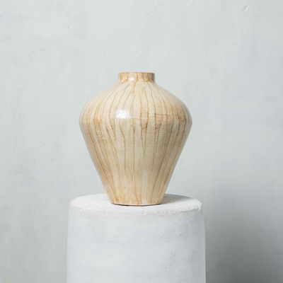 Pottery - Gradient-painted clay vase in beige tones - HUAKAL